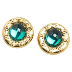 シャネル ココマーク ラウンド ストーン イヤリング ゴールド メッキ レディース CHANEL 【中古】