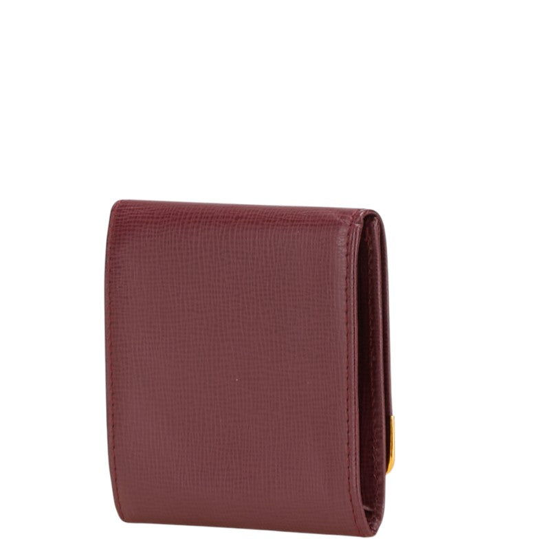 カルティエ マストライン コインケース ワインレッド ボルドー レザー レディース CARTIER 【中古】