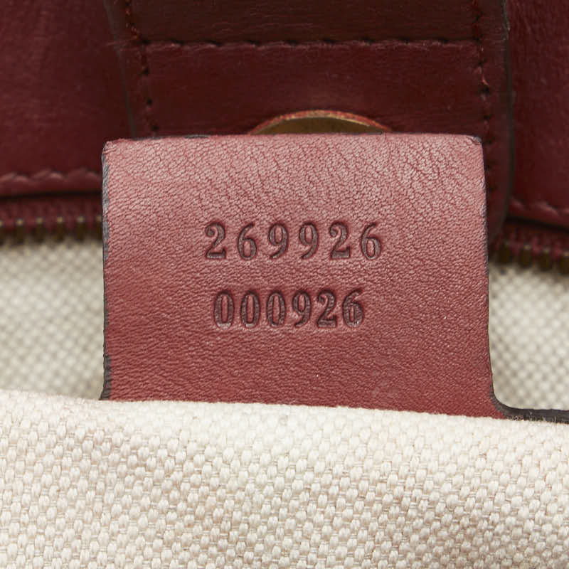 グッチ トートバッグ 269926 ボルドー ワインレッド レザー レディース GUCCI 【中古】