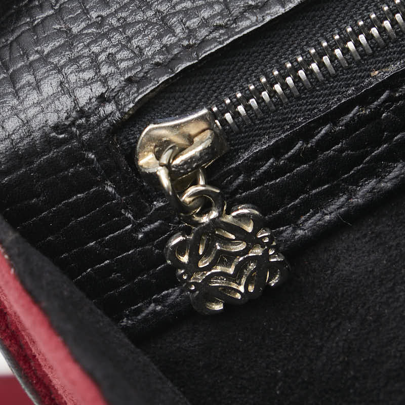 ロエベ バルセロナ ハンドバッグ ショルダーバッグ 2WAY ワインレッド スウェード レザー レディース LOEWE 【中古】