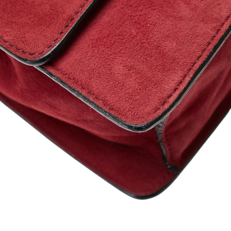 ロエベ バルセロナ ハンドバッグ ショルダーバッグ 2WAY ワインレッド スウェード レザー レディース LOEWE 【中古】