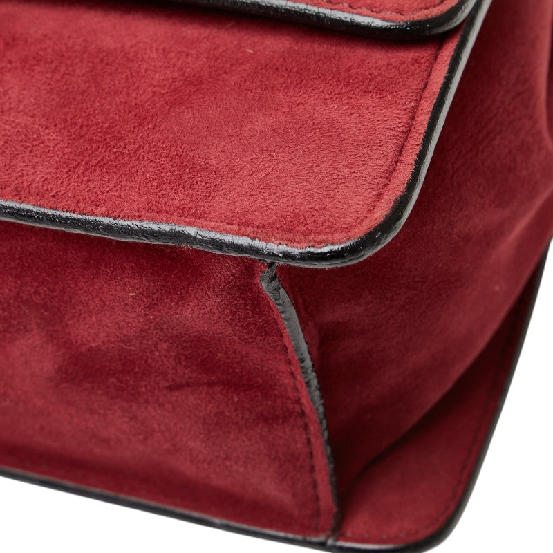 ロエベ バルセロナ ハンドバッグ ショルダーバッグ 2WAY ワインレッド スウェード レザー レディース LOEWE 【中古】