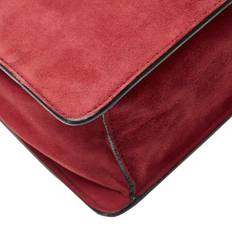 ロエベ バルセロナ ハンドバッグ ショルダーバッグ 2WAY ワインレッド スウェード レザー レディース LOEWE 【中古】