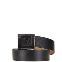 ルイ ヴィトン サンチュール スタンプ ベルト サイズ：90/36 M6896W ブラック レザー メンズ LOUIS VUITTON 【中古】