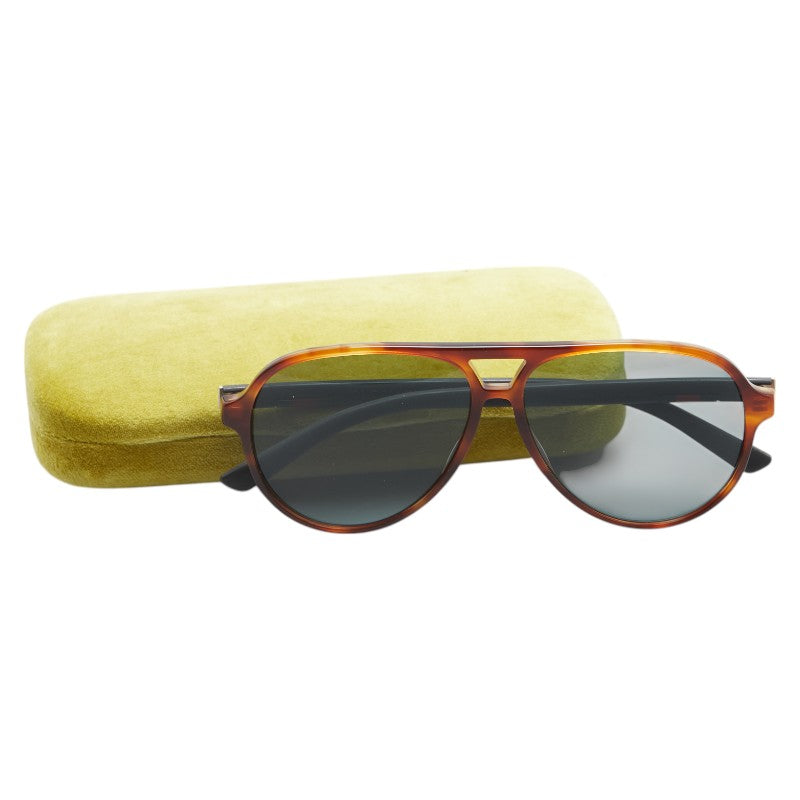グッチ ティアドロップ サングラス GG0423S ブラウン プラスチック レディース GUCCI 【中古】
