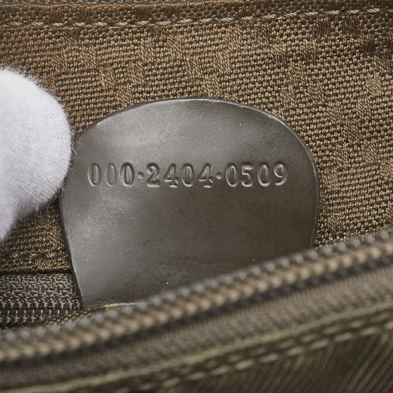 グッチ バンブー ハンドバッグ ショルダーバッグ 2WAY 000 2404 0509 ブラウン カーキ ナイロン レザー レディース GUCCI 【中古】