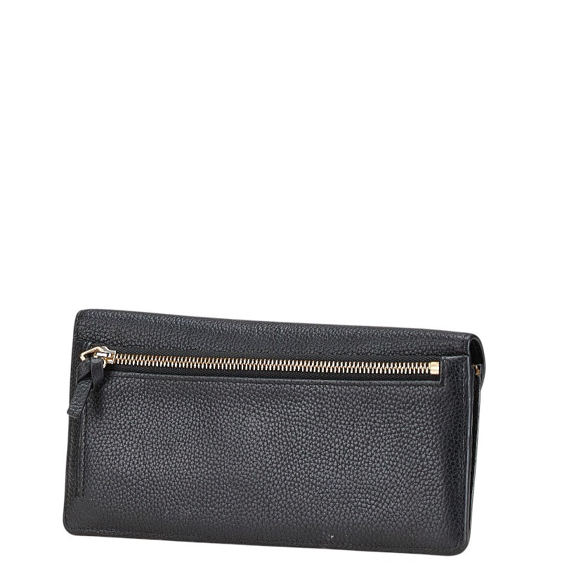 クロエ ジョージア ダブルフラップ 長財布 ブラック レザー レディース Chloe 【中古】