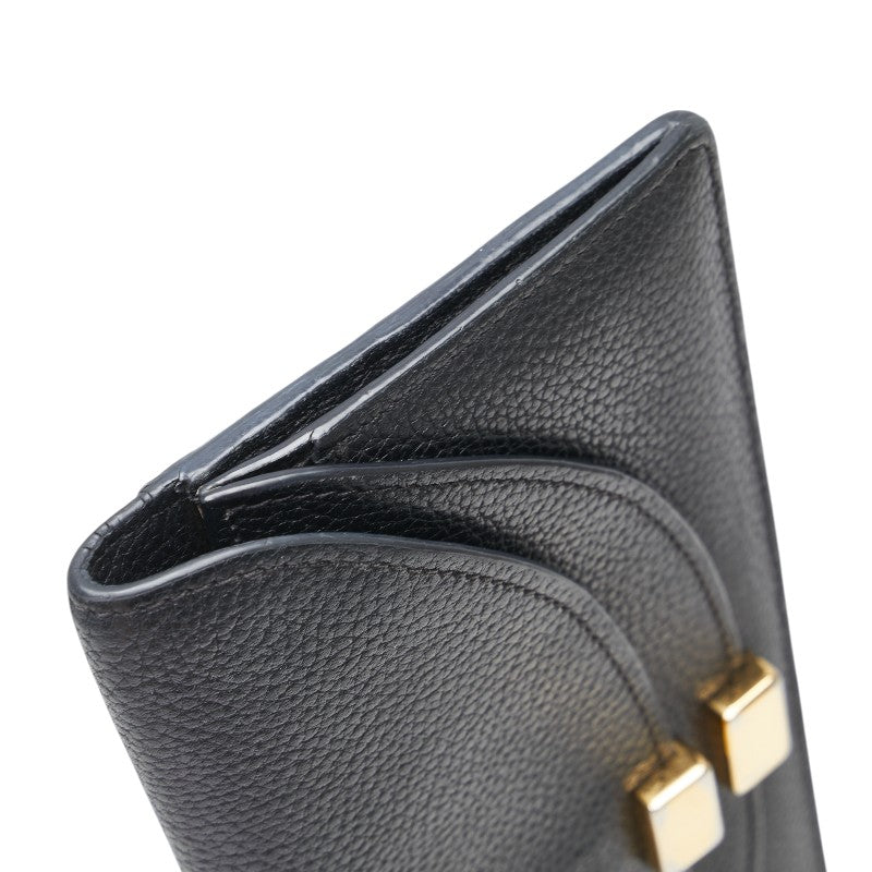 クロエ ジョージア ダブルフラップ 長財布 ブラック レザー レディース Chloe 【中古】