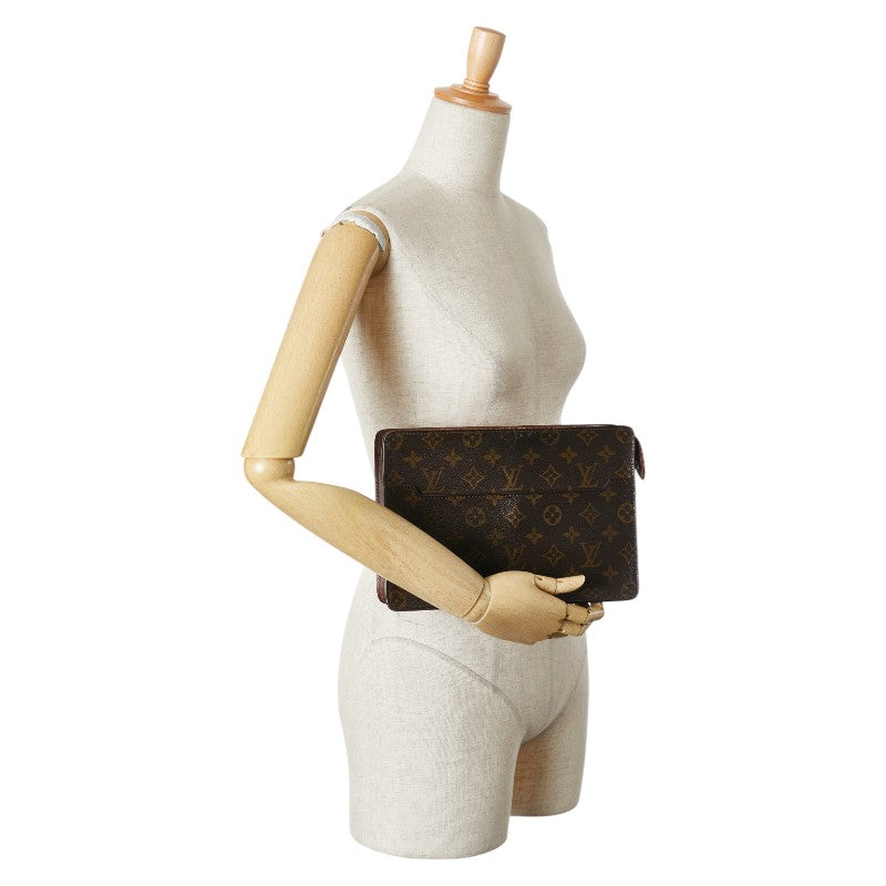 ルイ ヴィトン モノグラム ポシェット オム セカンドバッグ クラッチバッグ M51795 ブラウン PVC レザー メンズ LOUIS VUITTON 【中古】