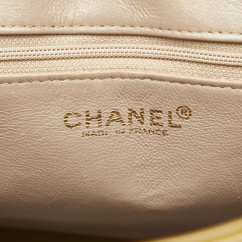 シャネル マトラッセ 復刻トート ココマーク トートバッグ ブラウン イエロー エナメル レザー レディース CHANEL 【中古】