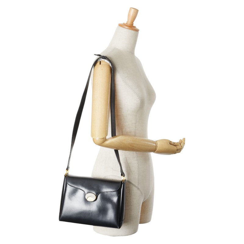 グッチ オールドグッチ ショルダーバッグ ブラック レザー レディース GUCCI 【中古】