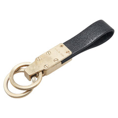 サルヴァトーレフェラガモ キーホルダー ゴールド ブラック メッキ レザー メンズ Salvatore Ferragamo 【中古】