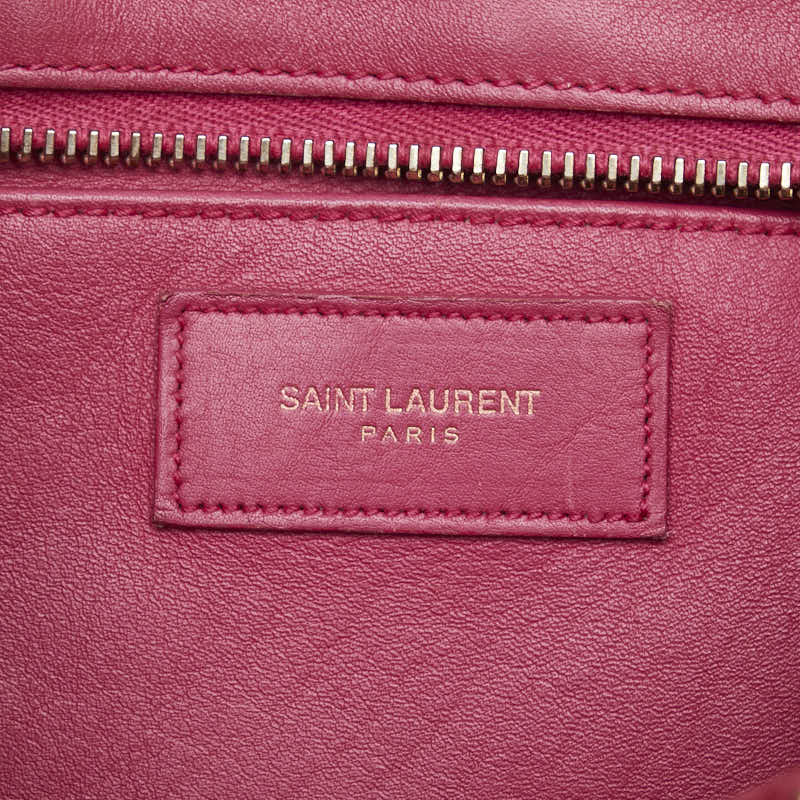 サンローラン プチカバス Yライン ハンドバッグ ショルダーバッグ 2WAY ピンク レザー レディース SAINT LAURENT 【中古】