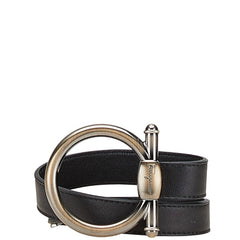 サルヴァトーレフェラガモ ガンチーニ ベルト ブラック シルバー レザー メタル レディース Salvatore Ferragamo 【中古】