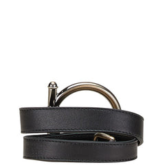 サルヴァトーレフェラガモ ガンチーニ ベルト ブラック シルバー レザー メタル レディース Salvatore Ferragamo 【中古】