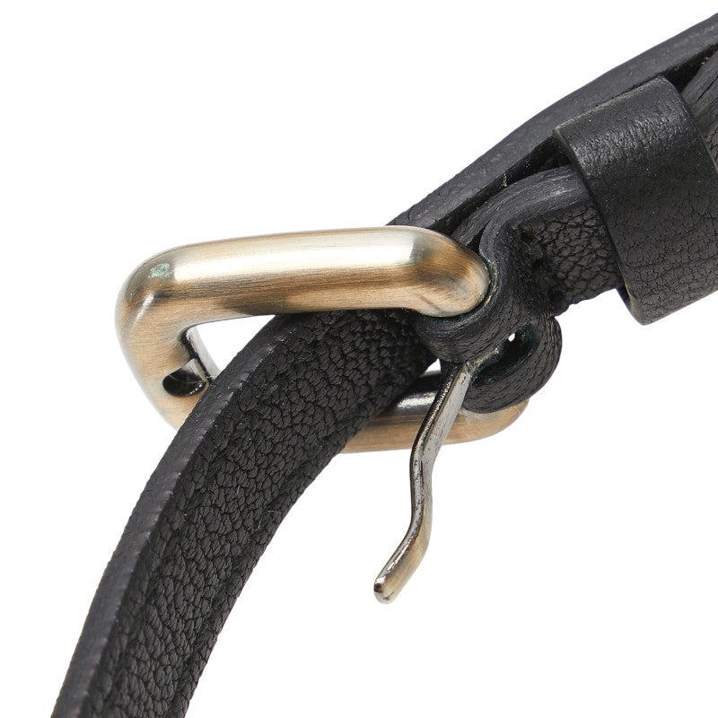 サルヴァトーレフェラガモ ガンチーニ ベルト ブラック シルバー レザー メタル レディース Salvatore Ferragamo 【中古】