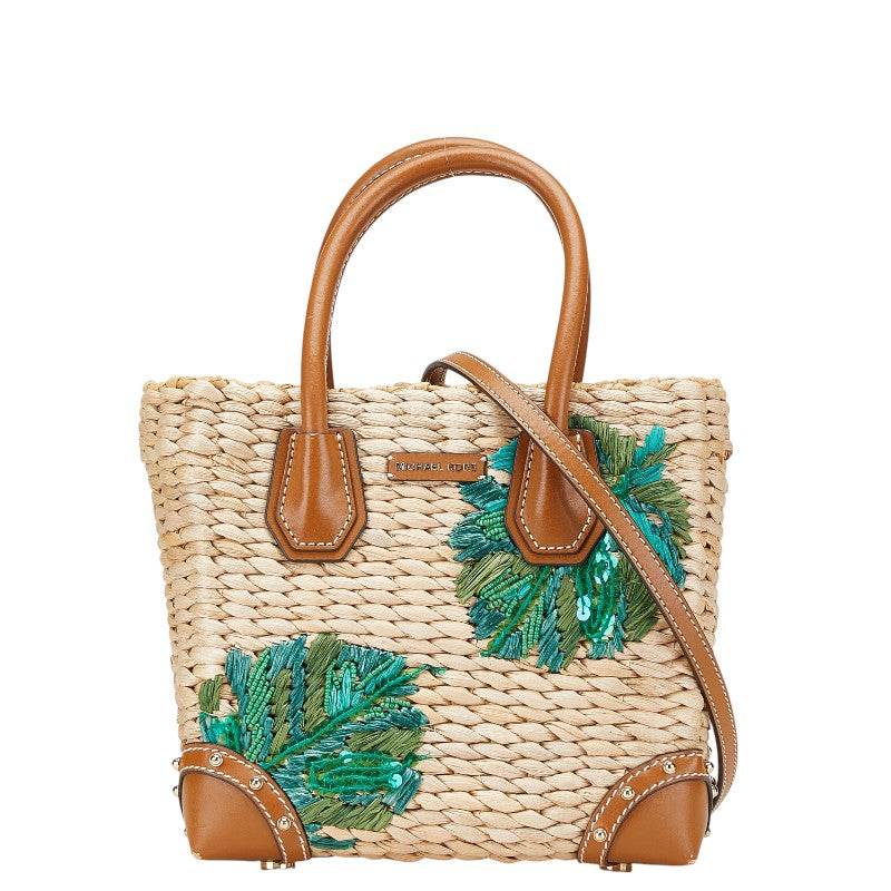 マイケルコース ハンドバッグ かごバッグ ショルダーバッグ 2WAY 30S8GMBM4W ベージュ ブラウン グリーン コーンハスク レディース Michael Kors 【中古】