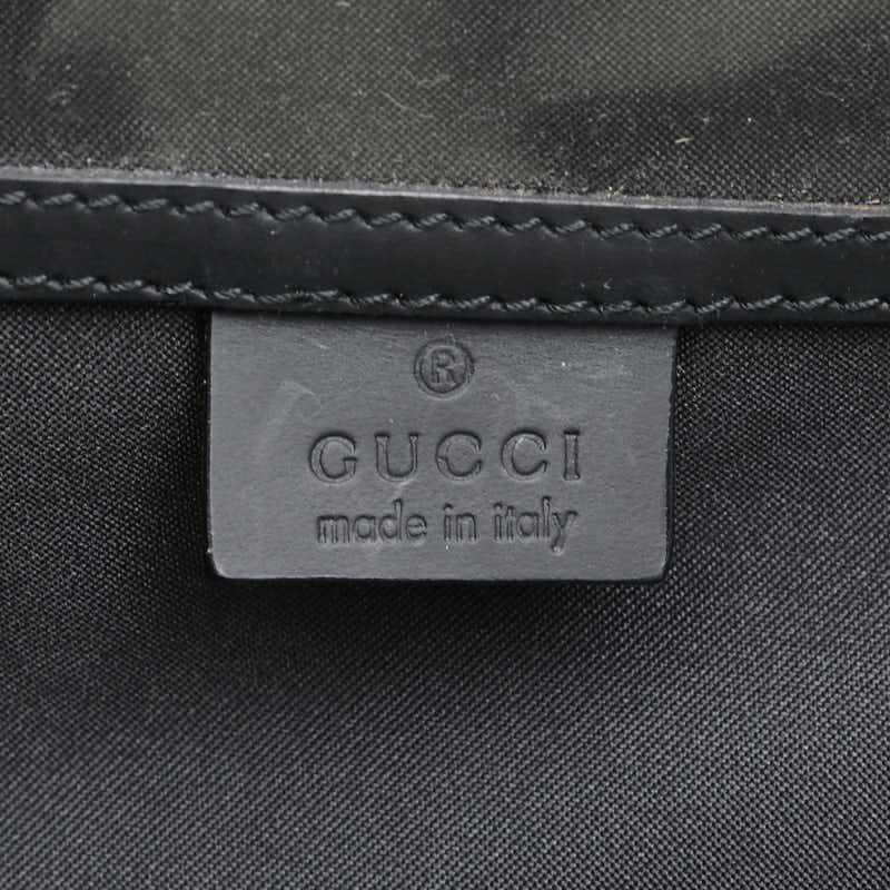 グッチ GGナイロン ボストンバッグ トラベルバッグ ブラック ナイロン レザー レディース GUCCI 【中古】