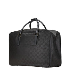 グッチ GGナイロン ボストンバッグ トラベルバッグ ブラック ナイロン レザー レディース GUCCI 【中古】