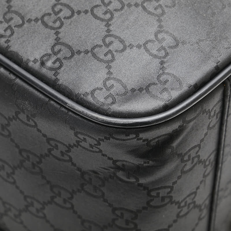 グッチ GGナイロン ボストンバッグ トラベルバッグ ブラック ナイロン レザー レディース GUCCI 【中古】