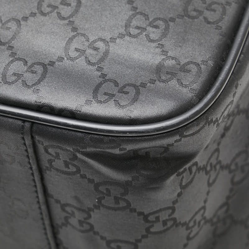 グッチ GGナイロン ボストンバッグ トラベルバッグ ブラック ナイロン レザー レディース GUCCI 【中古】