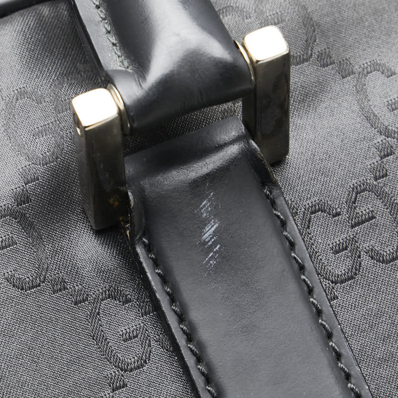 グッチ GGナイロン ボストンバッグ トラベルバッグ ブラック ナイロン レザー レディース GUCCI 【中古】