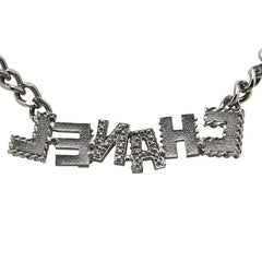 シャネル ロゴ ラインストーン チョーカー シルバー マルチカラー メタル プラスチック レディース CHANEL 【中古】