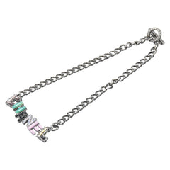 シャネル ロゴ ラインストーン チョーカー シルバー マルチカラー メタル プラスチック レディース CHANEL 【中古】