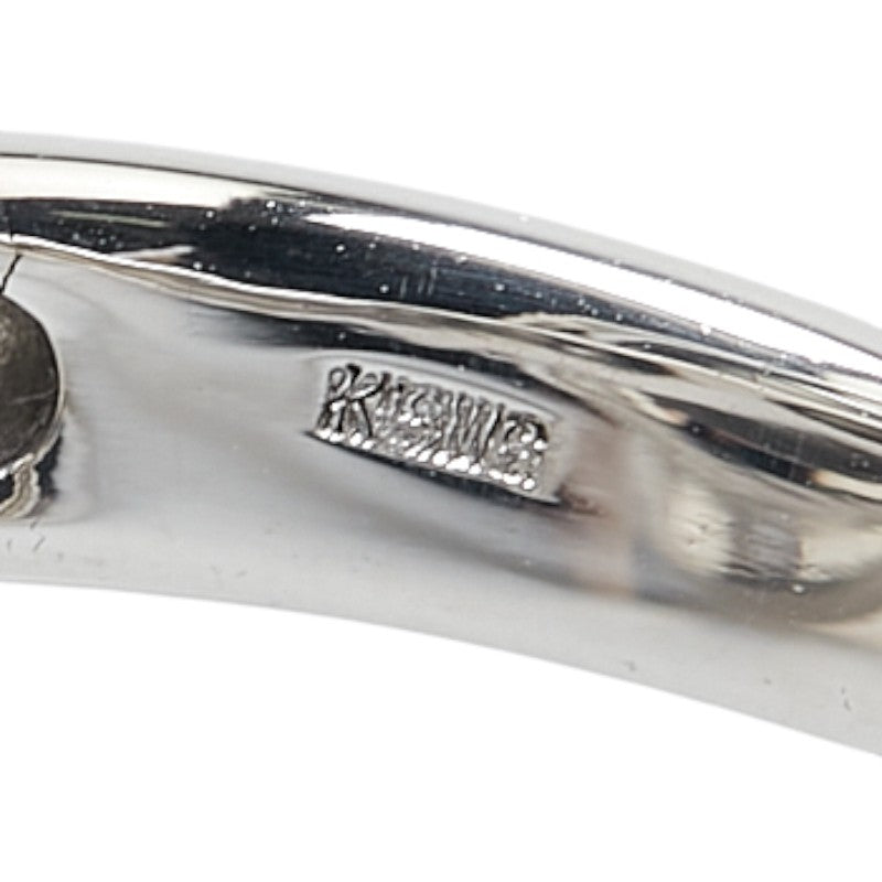 K18WG ホワイトゴールド 黒蝶真珠13.8mm ダイヤ0.75ct リング 指輪 レディース 10.5号 【中古】