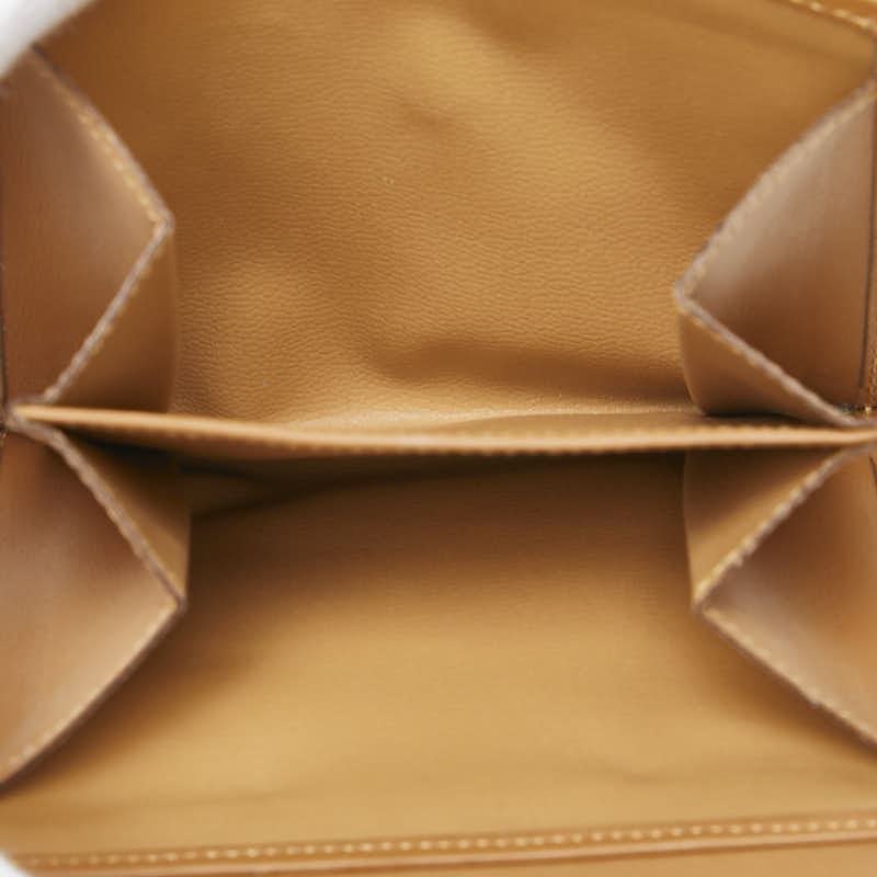 セリーヌ マカダム 二つ折り財布 ブラウン PVC レザー レディース CELINE 【中古】