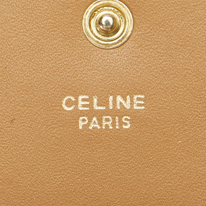 セリーヌ マカダム 二つ折り財布 ブラウン PVC レザー レディース CELINE 【中古】