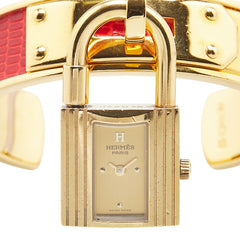 エルメス ケリーウォッチ 腕時計 クオーツ ゴールド文字盤 メッキ レザー レディース HERMES 【中古】
