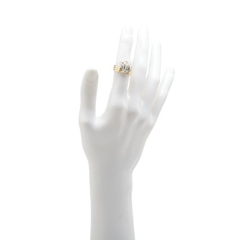 K18YG イエローゴールド Pt900 プラチナ コンビ ダイヤ0.18ct リング 指輪 レディース 11.5号 【中古】