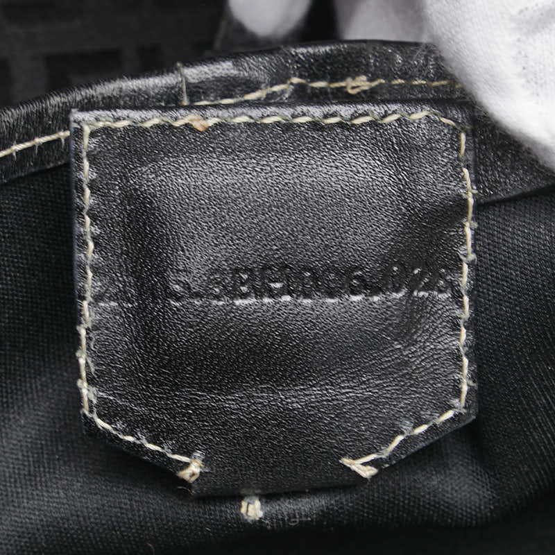 フェンディ ズッキーノ ハンドバッグ 8BH006 ブラック キャンバス レザー レディース FENDI 【中古】