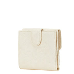 グッチ インターロッキングG 二つ折り財布 615525 ベージュ レザー レディース GUCCI 【中古】
