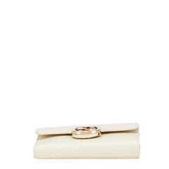 グッチ インターロッキングG 二つ折り財布 615525 ベージュ レザー レディース GUCCI 【中古】