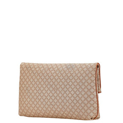 セリーヌ マカダム クラッチバッグ セカンドバッグ ベージュ ブラウン PVC レザー レディース CELINE 【中古】