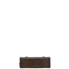 サンローラン ミニハンドバッグ ブラウン レザー レディース SAINT LAURENT 【中古】