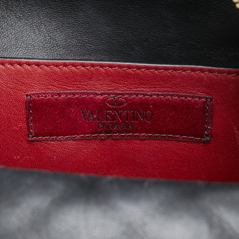 ヴァレンティノ ロックスタッズ リュック バックパック ブラック レザー レディース VALENTINO 【中古】