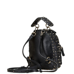 ヴァレンティノ ロックスタッズ リュック バックパック ブラック レザー レディース VALENTINO 【中古】