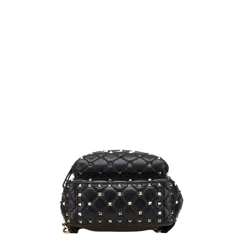 ヴァレンティノ ロックスタッズ リュック バックパック ブラック レザー レディース VALENTINO 【中古】