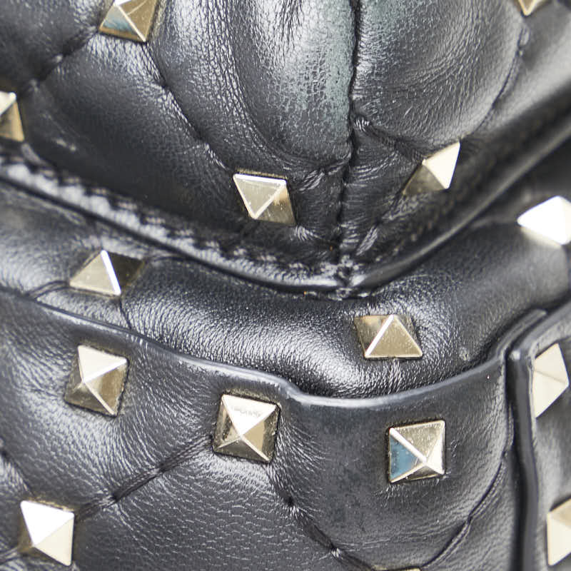 ヴァレンティノ ロックスタッズ リュック バックパック ブラック レザー レディース VALENTINO 【中古】