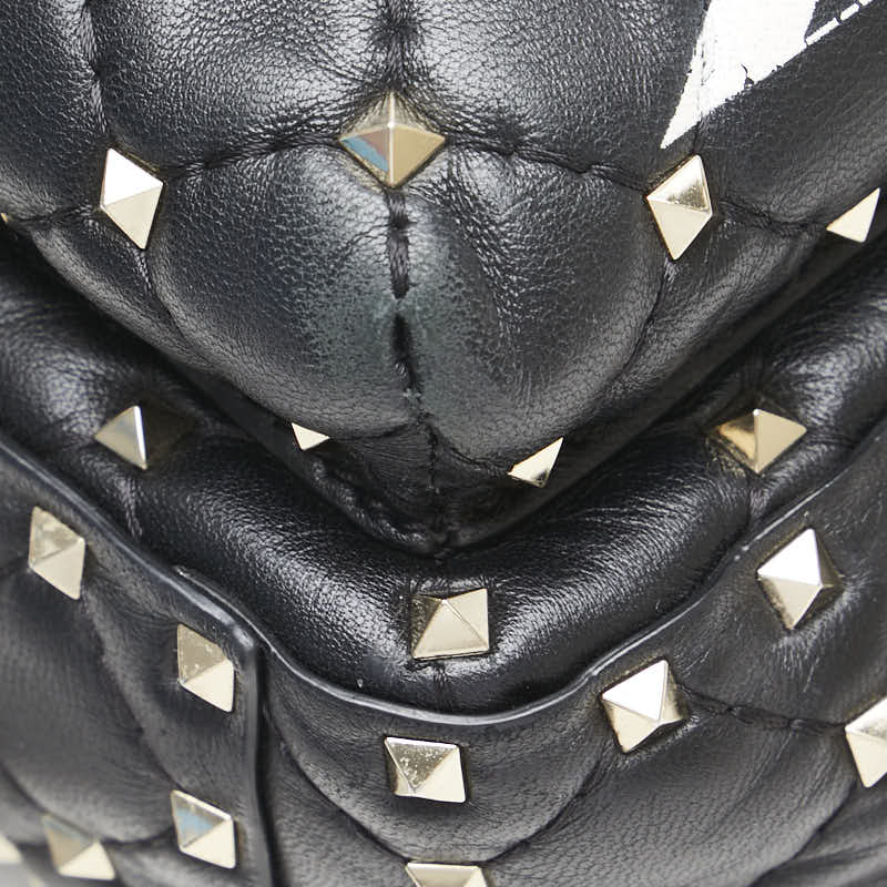 ヴァレンティノ ロックスタッズ リュック バックパック ブラック レザー レディース VALENTINO 【中古】