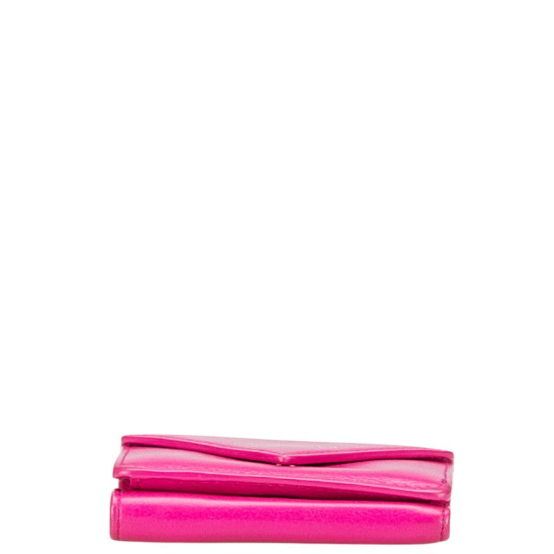 バレンシアガ ペーパーミニウォレット 三つ折り財布 コンパクトウォレット 391446 ピンク レザー レディース BALENCIAGA 【中古】