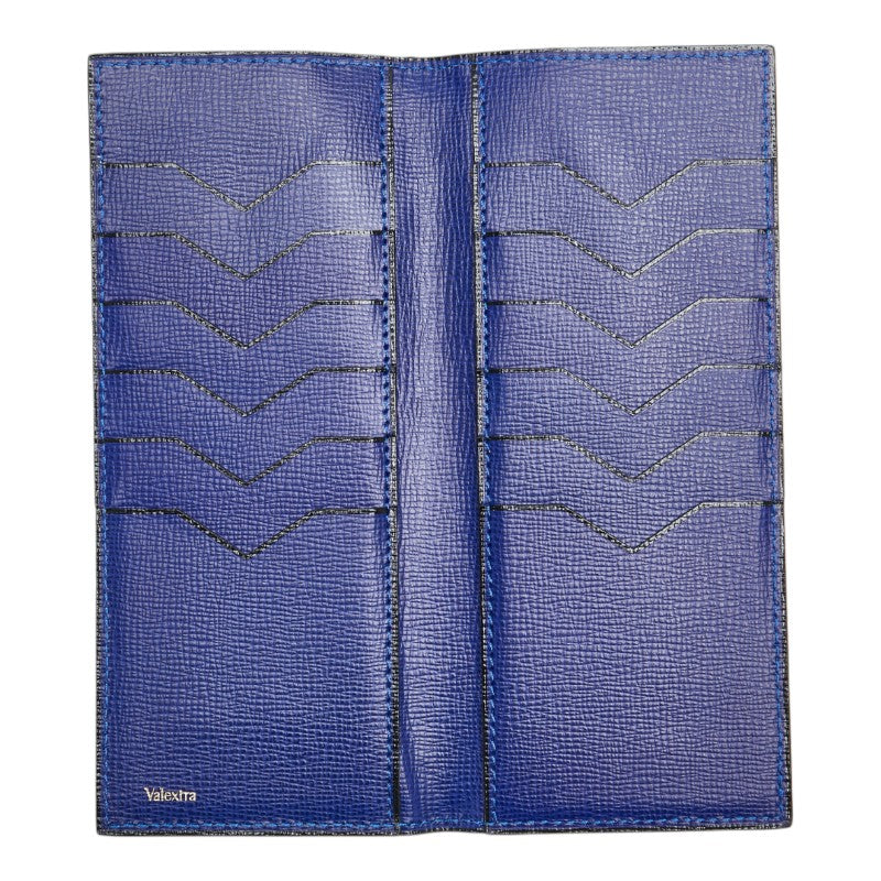 ヴァレクストラ 長財布 ブルー レザー メンズ Valextra 【中古】