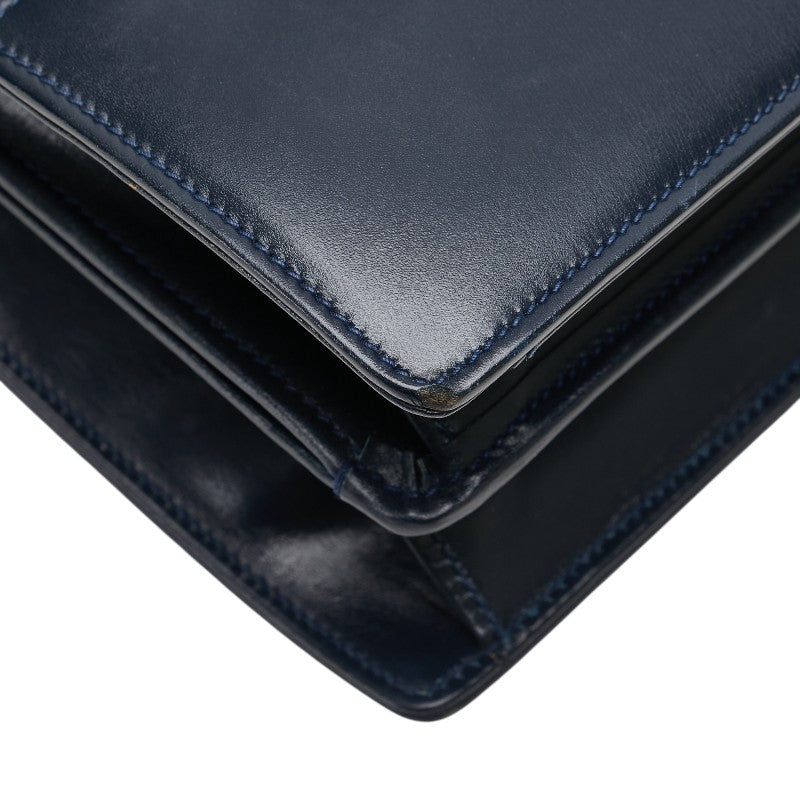 グッチ オールドグッチ ハンドバッグ ネイビー レザー レディース GUCCI 【中古】