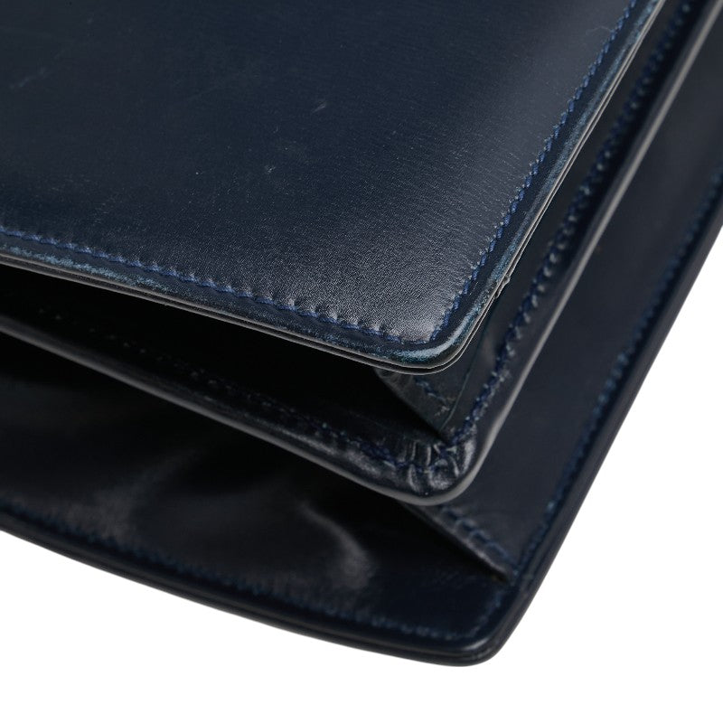 グッチ オールドグッチ ハンドバッグ ネイビー レザー レディース GUCCI 【中古】