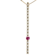 K18YG イエローゴールド ルビー0.31ct ダイヤ0.30ct ペンダントネックレス レディース 【中古】