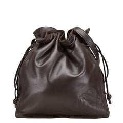 ロエベ アナグラム ショルダーバッグ ブラウン レザー レディース LOEWE 【中古】