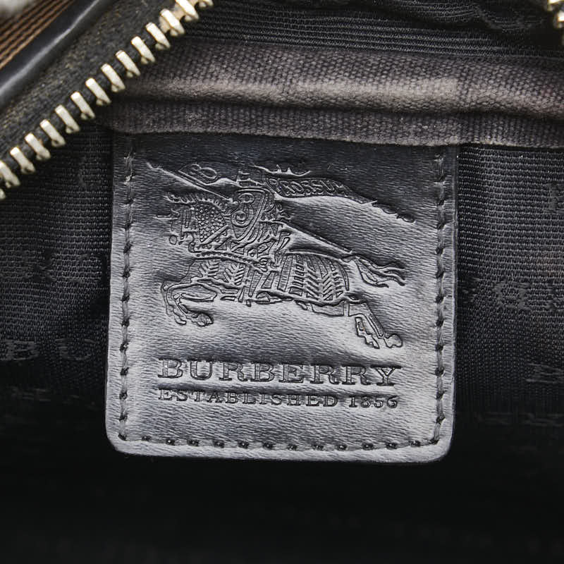 バーバリー ノバチェック ポーチ ベージュ ブラック マルチカラー PVC レザー レディース BURBERRY 【中古】